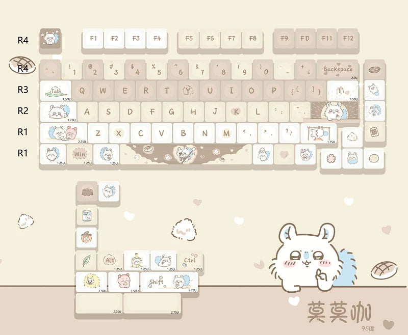 104 Meow Donalds Cute Pastel Keycaps