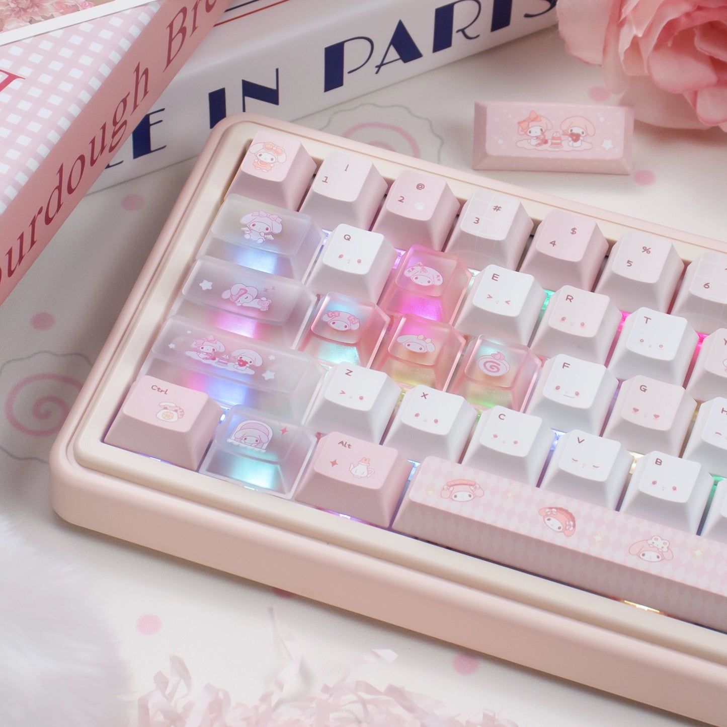 #0237 Melody Theme Pink Keycaps Designed By URE