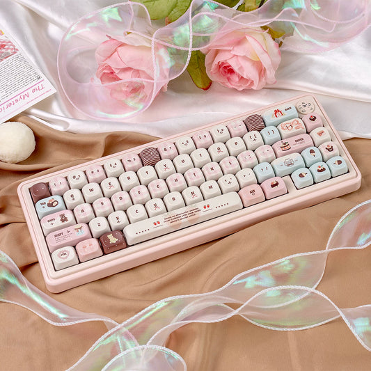 #0272 Velvet Strawberry PBT+PC Frosted Keycaps Cherry / MOA Profile Designed By URE
