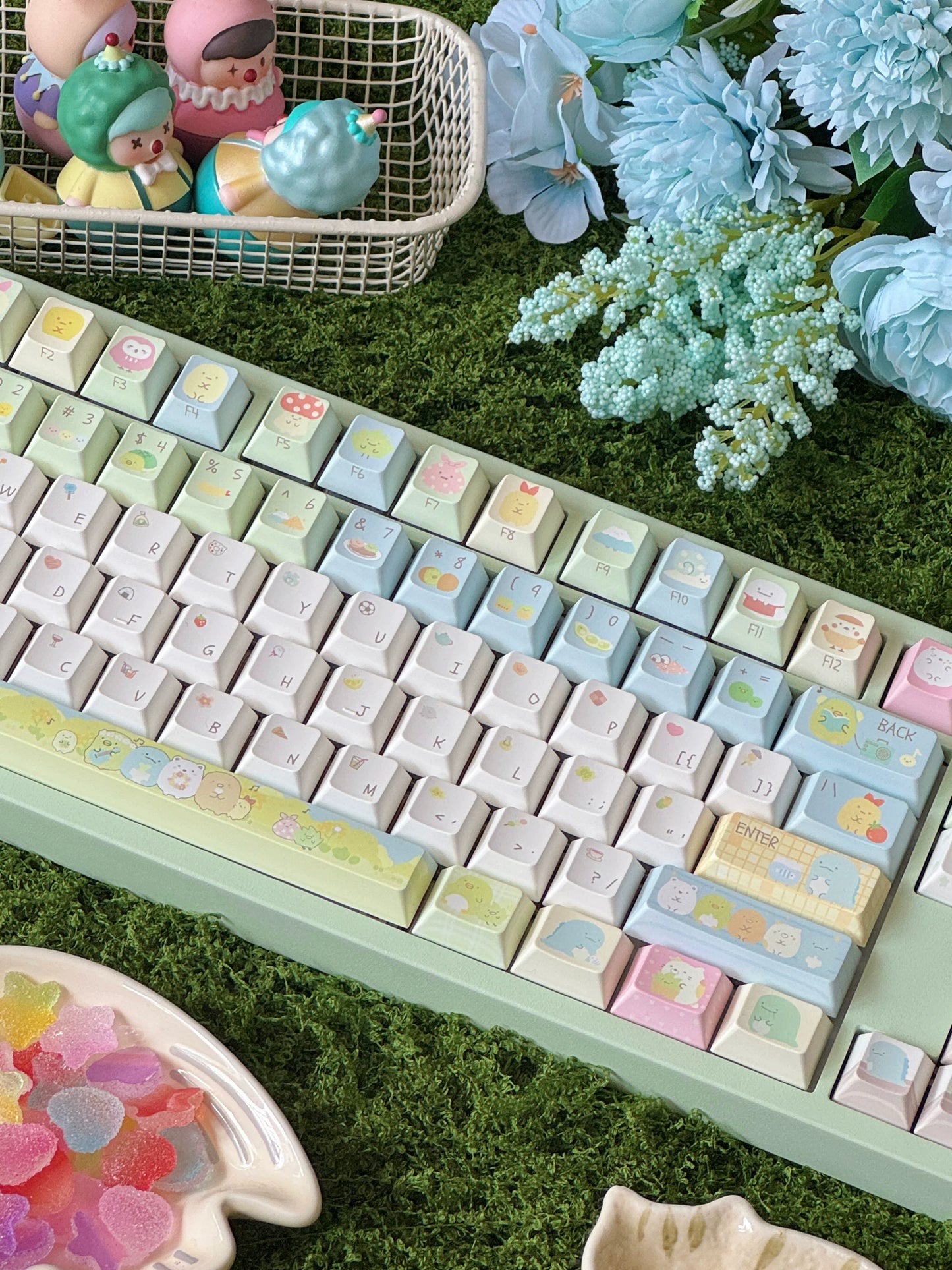 #0281 Sumikko Gurashi Cute Little Creature Pale Yellow-green Keycap Cherry Profile