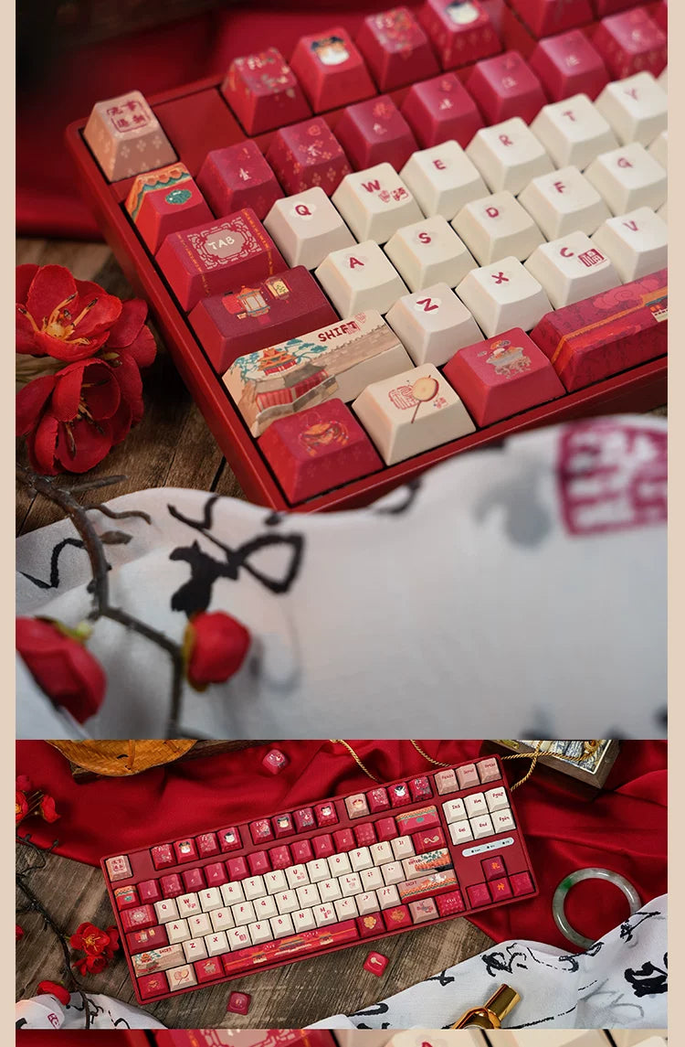 #0268 Red Forbidden City Cat Keycap Cherry/FOA Profile (not Including Keyboard)