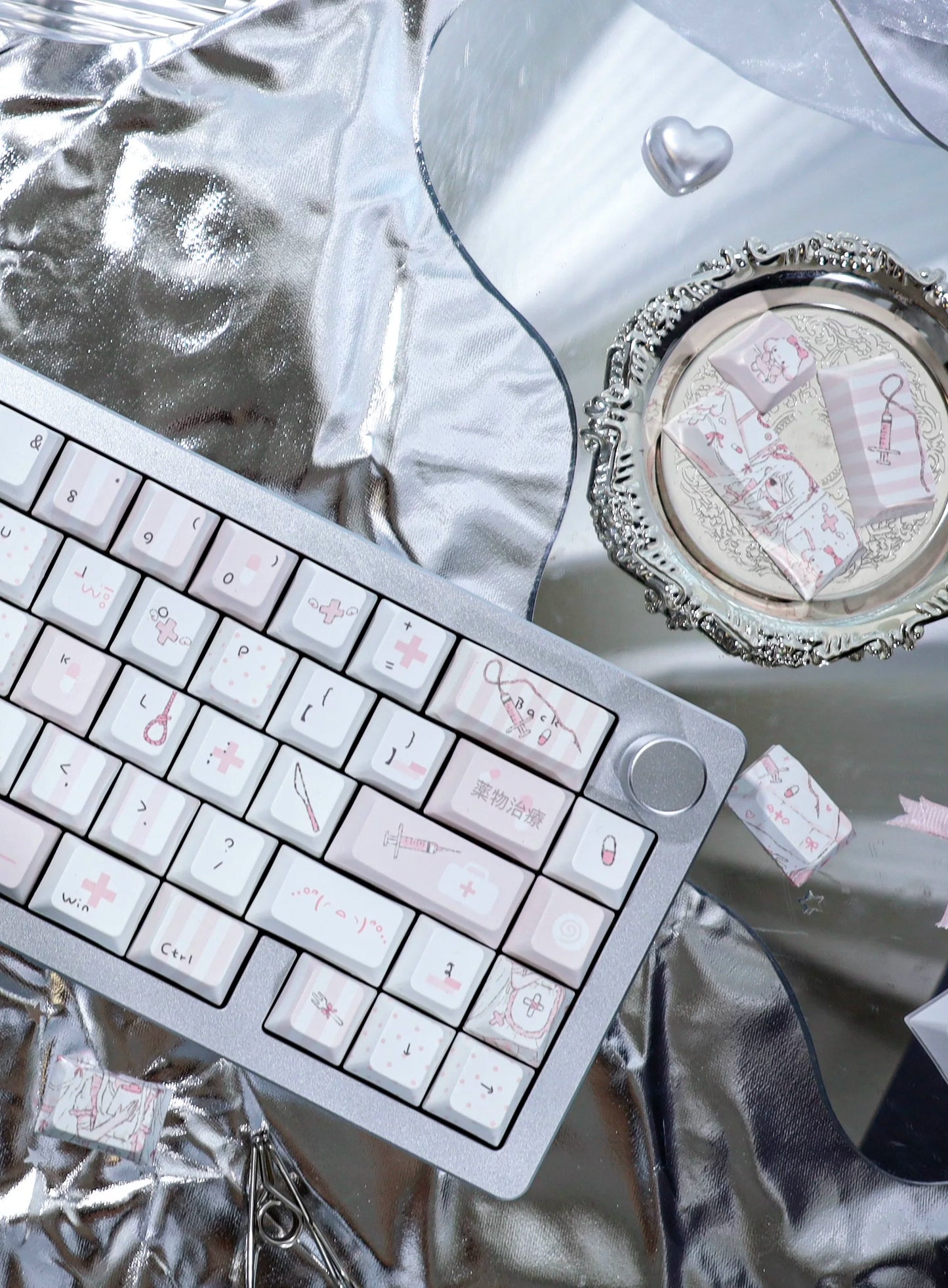 #0286 1 Angel Treatment Room Cold White Light Pink Keycap Cherry Profile