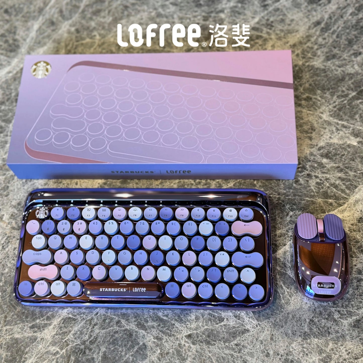 Lofree DOT Coffee Theme Mechanical Keyboard Set For Windows/Mac Tablet Office Bluetooth