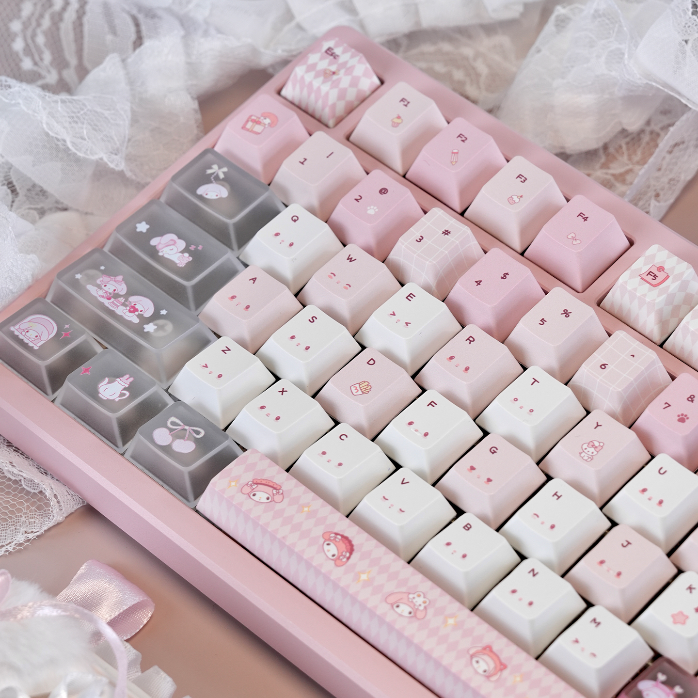 #0237 Melody Theme Pink Keycaps Designed By URE