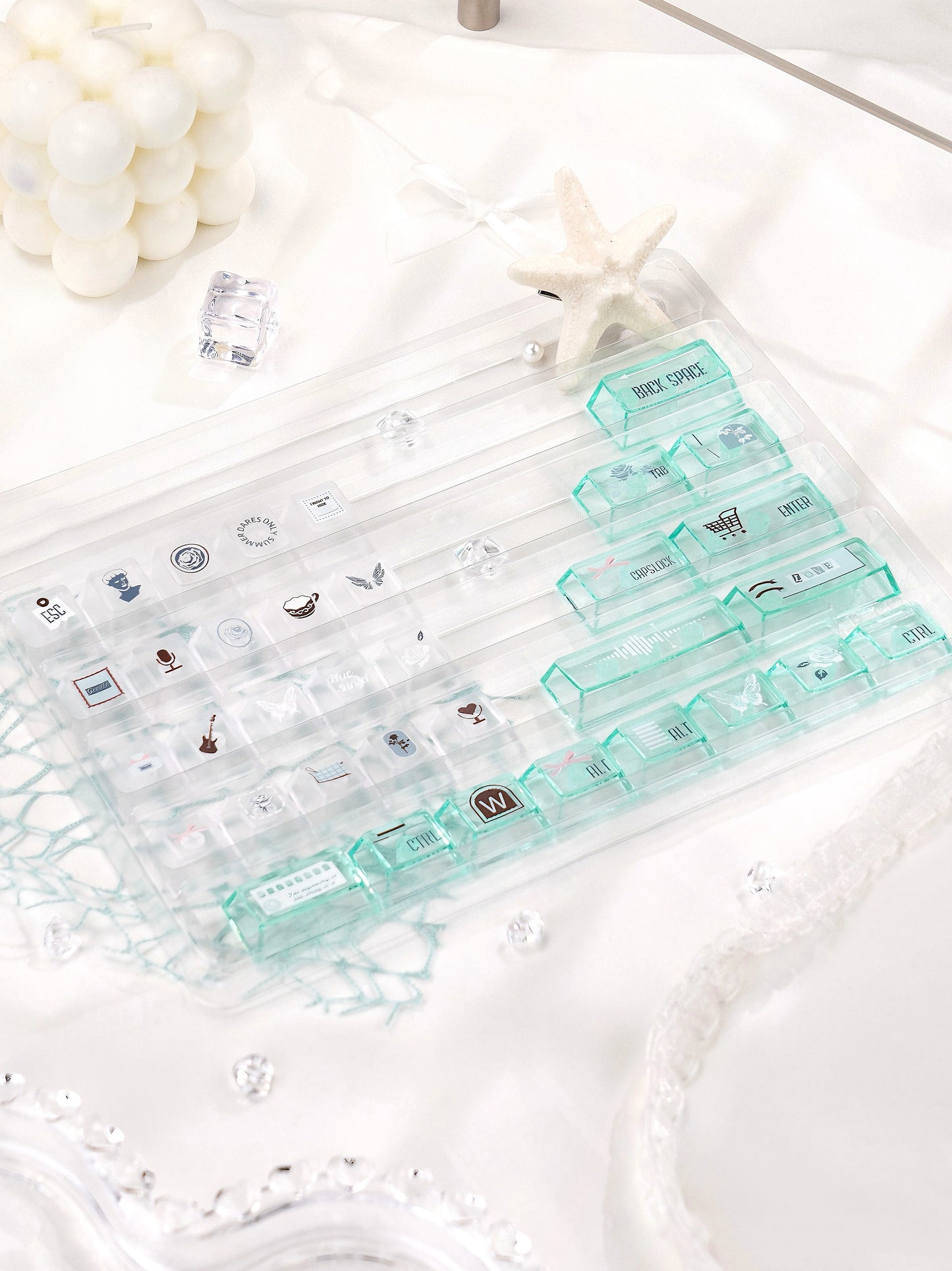 #0241 Mint Chocolate Mambo Keycap Green Brown Keycap Cherry Profile (not including keyboard)