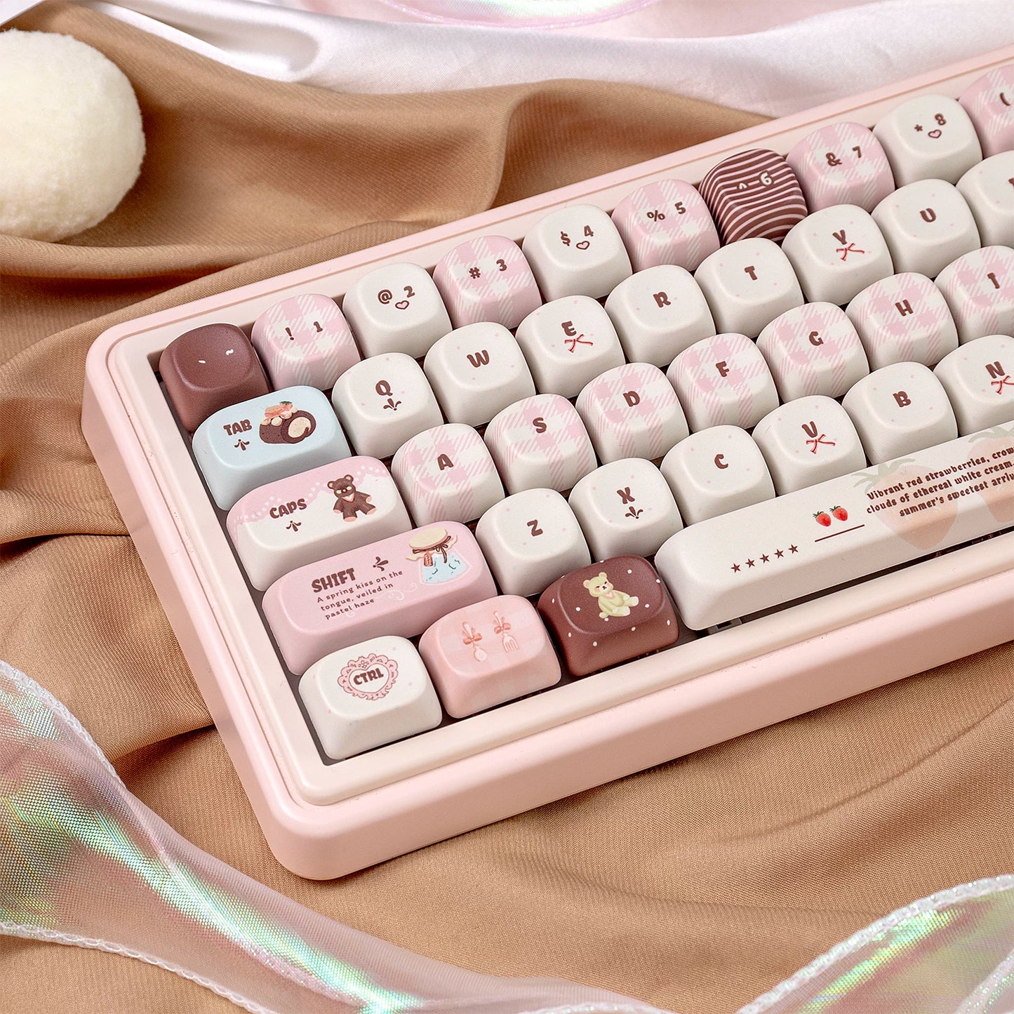 #0257 Velvet Strawberry Mint Chocolate Keycap Cherry/moa Profile(Not including keyboard)