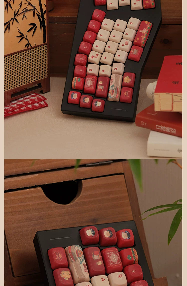 #0268 Red Forbidden City Cat Keycap Cherry/FOA Profile (not Including Keyboard)