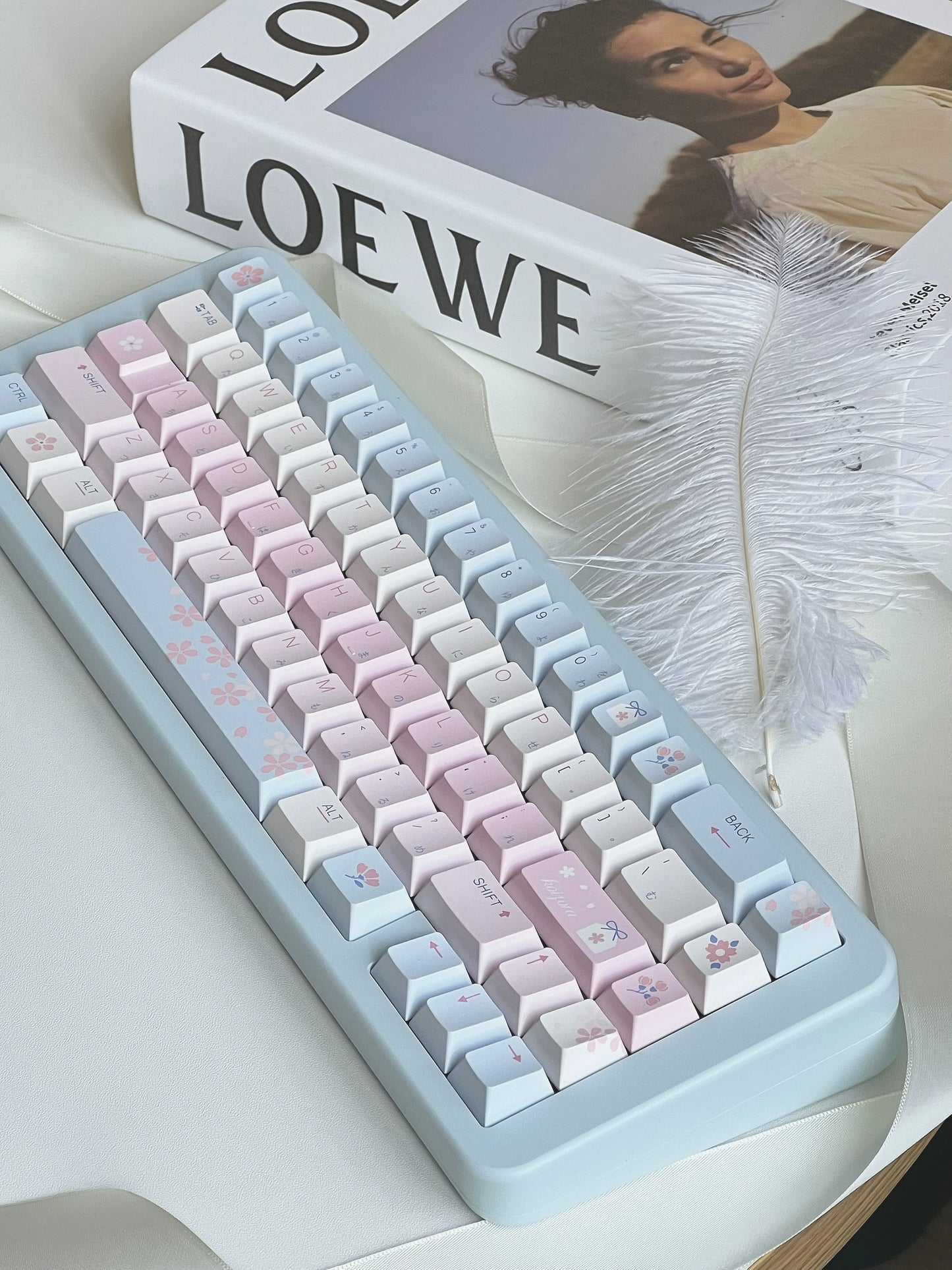 106 Love Air Pastel Pink Blue Keycap 143-key