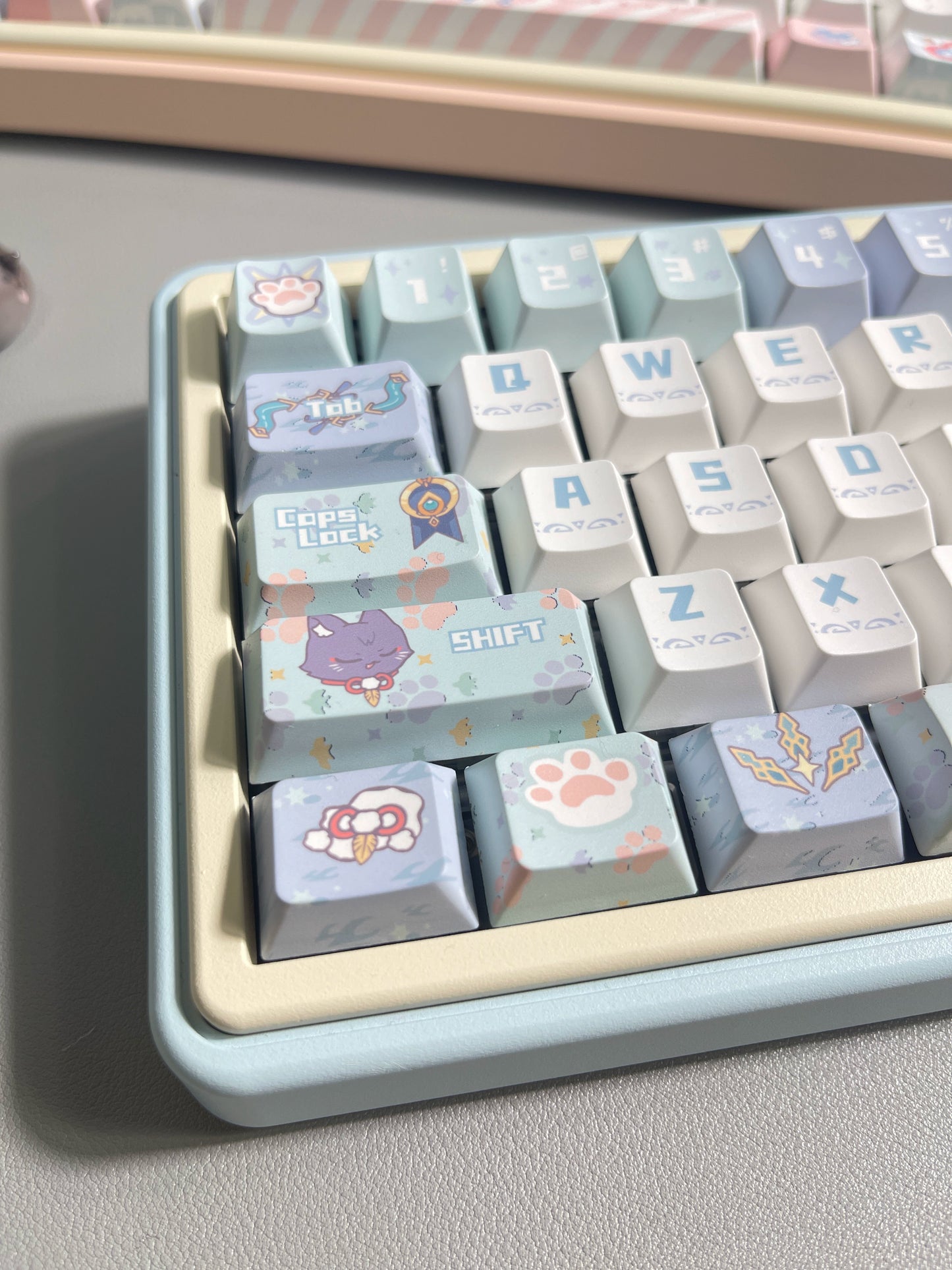 110 Sigewinne /wanderer /Chopper Keycap Cute Pastel Pink Blue Yellow Keycaps