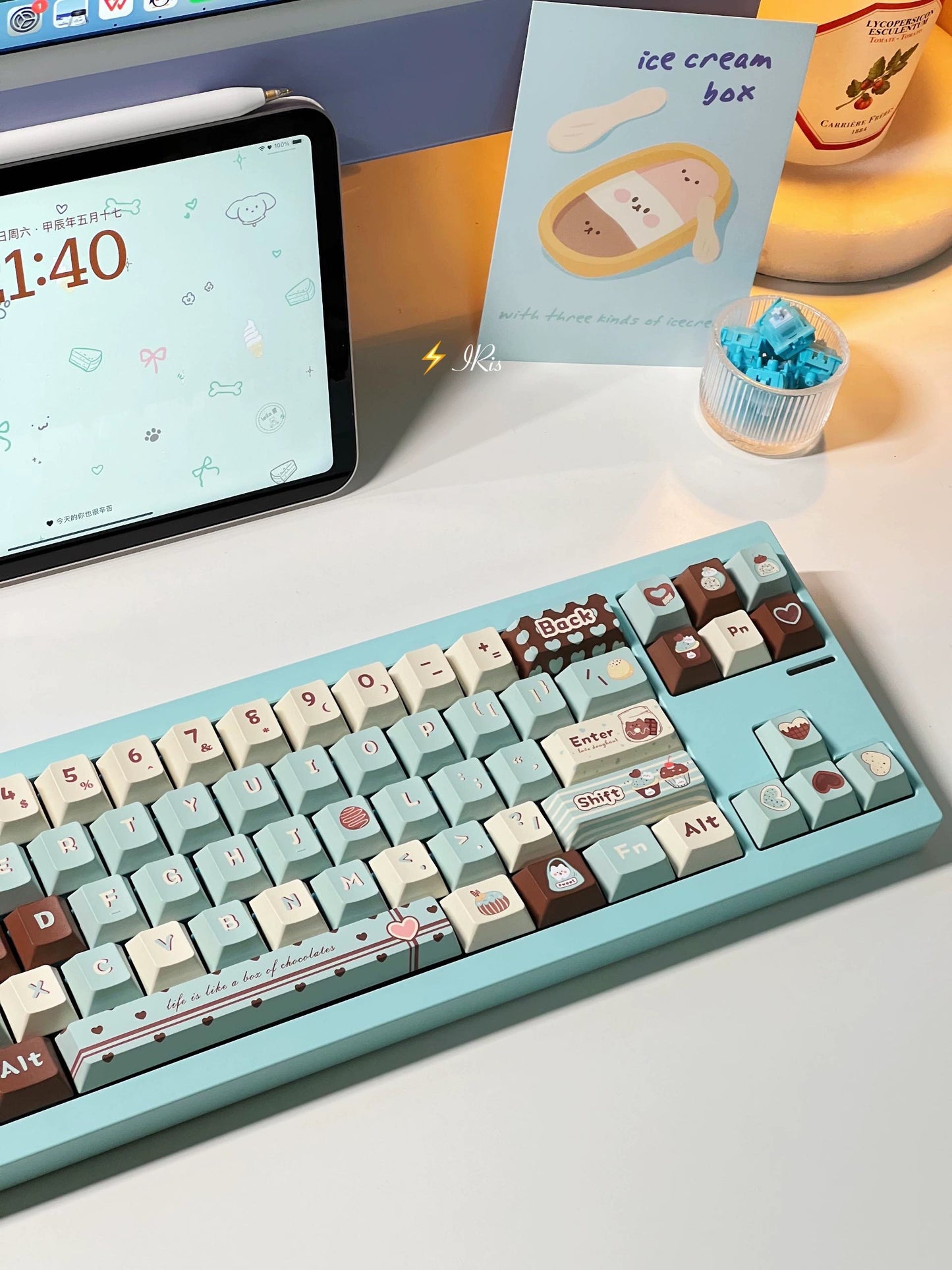 012 Mint Chocolate Keycaps Cherry Profile