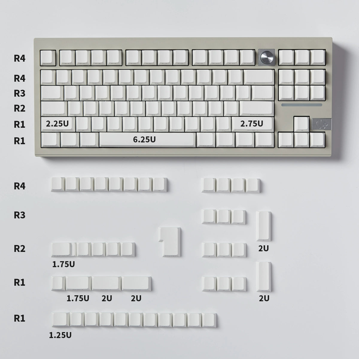 006 White / Black Side Light-transmitting Side Engraved Cherry Profile 131 Keys PBT Two-color Molding