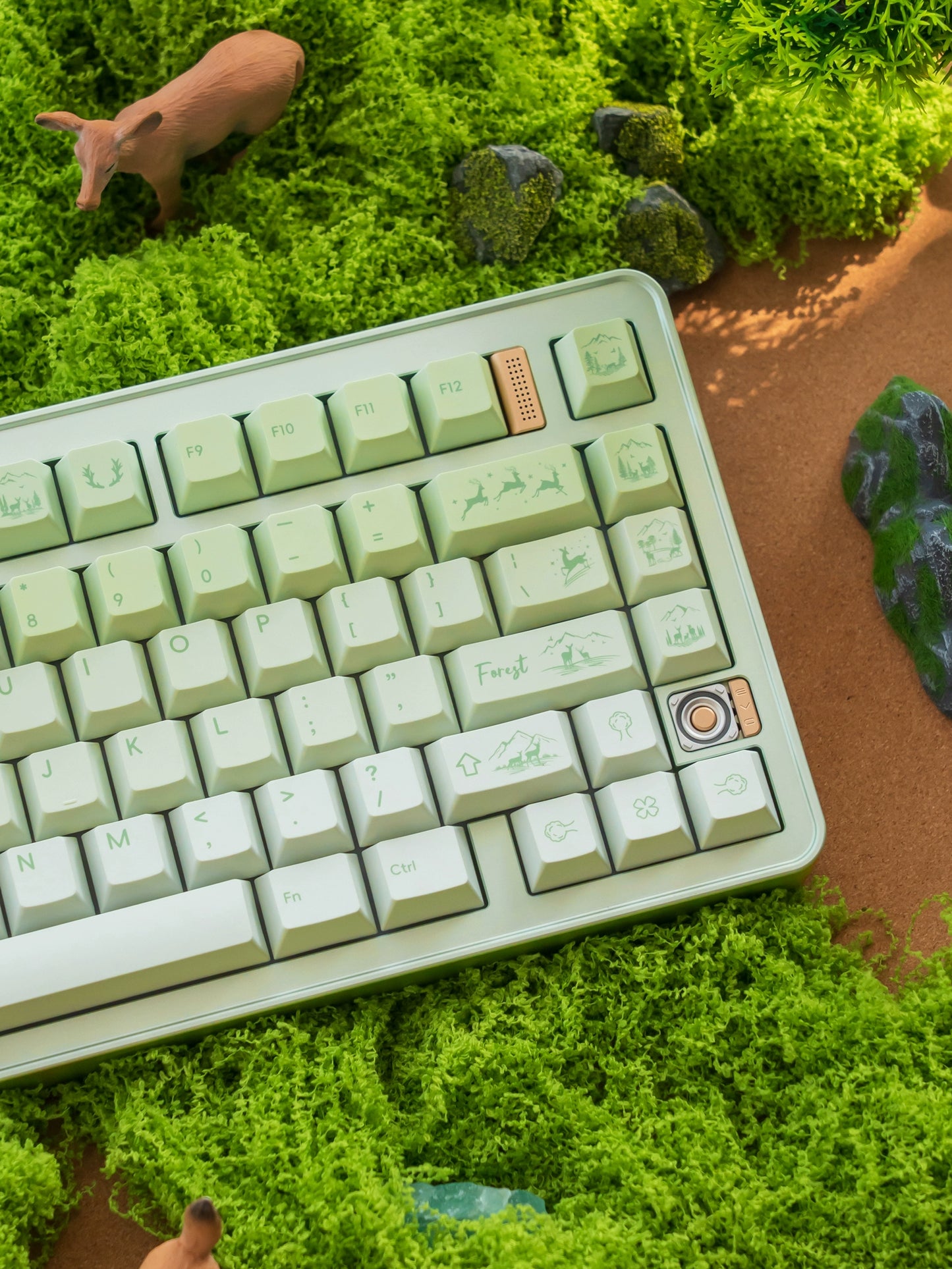 #0216 Fresh Green Dearwood Whisper Keycap Set Cherry Profile PBT146+PC115  （not including keyboard）