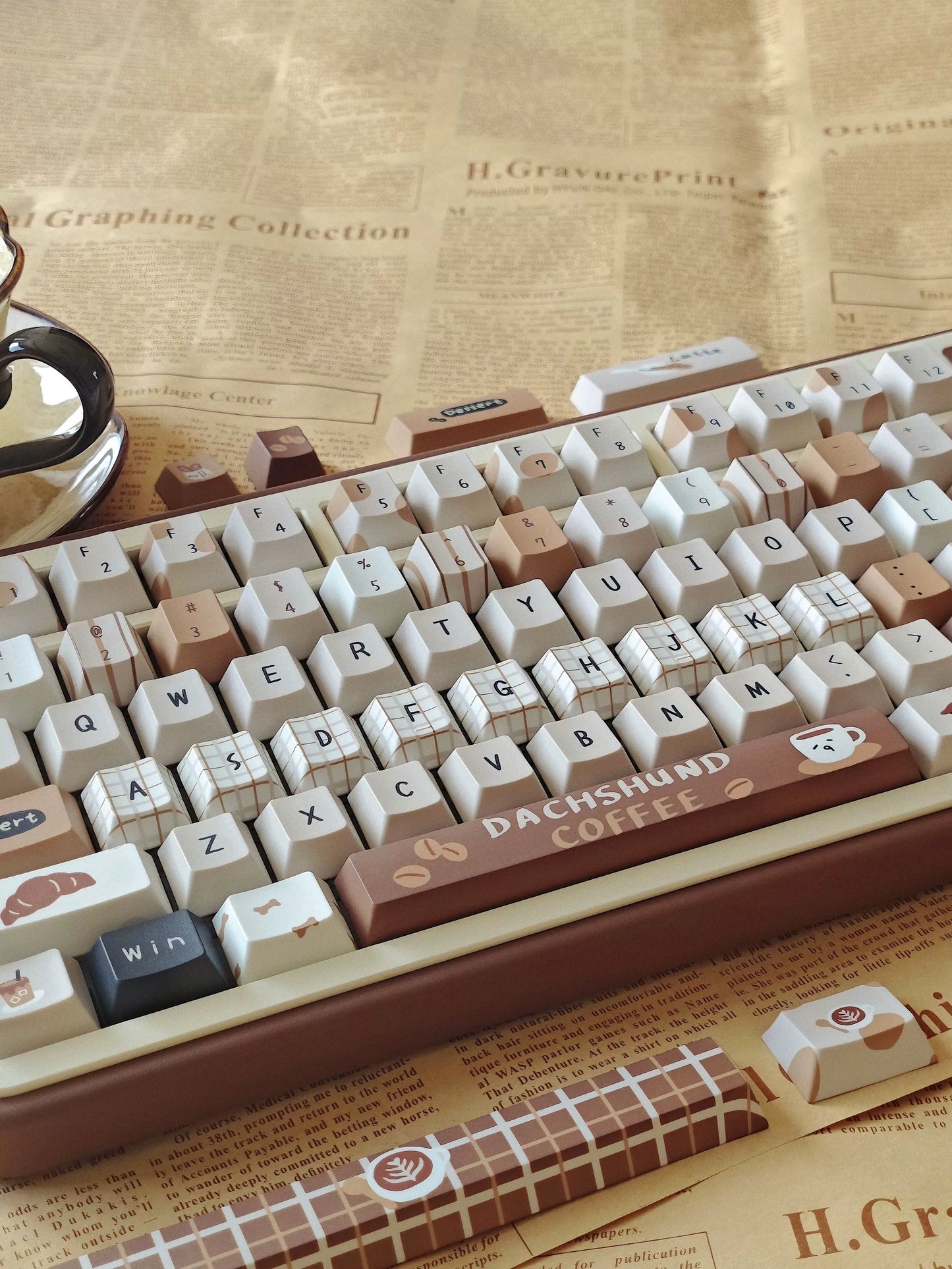 #0239 Sausage Doggy Americano Coffee Autumn and Winter Latte Brown Keycap Cherry Profile Designed By Chocolate Chestnut