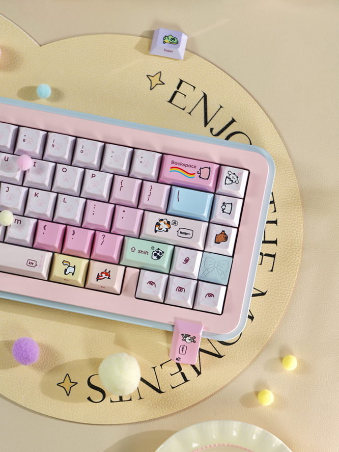 #0282 Cute Macaron Little Pet Keycaps Cherry Profile Designed By SINOKEY