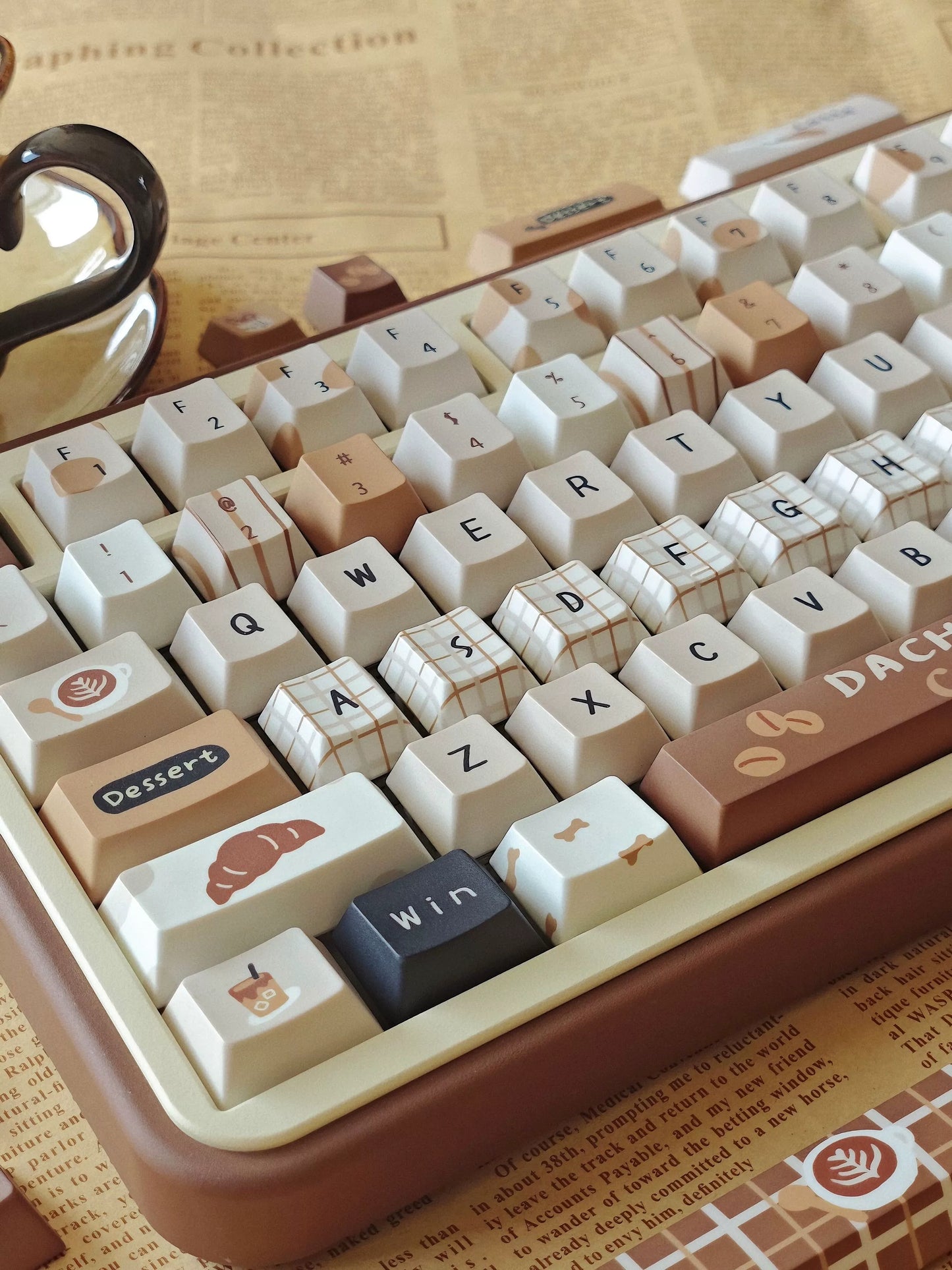 #0239 Sausage Doggy Americano Coffee Autumn and Winter Latte Brown Keycap Cherry Profile Designed By Chocolate Chestnut