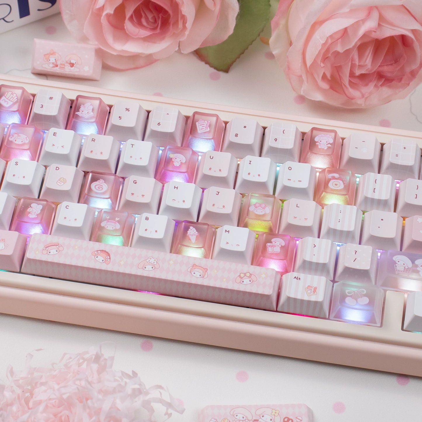 #0237 Melody Theme Pink Keycaps Designed By URE