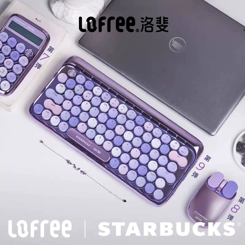 Lofree DOT Coffee Theme Mechanical Keyboard Set For Windows/Mac Tablet Office Bluetooth