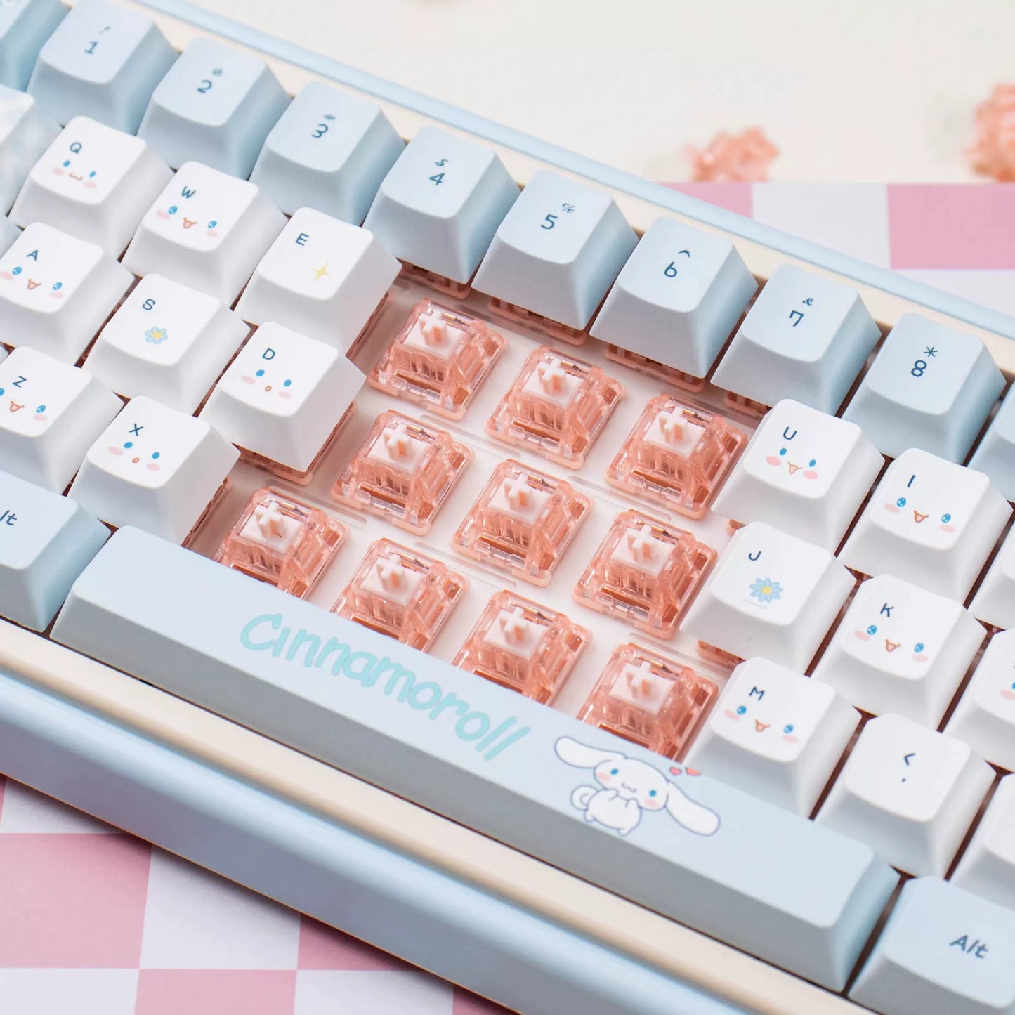 UR65 Blue/Pink/Red Mechanical Customized Keyboard (Tri-mode Gasket Hot Swap RGB Support QMK/VIA)