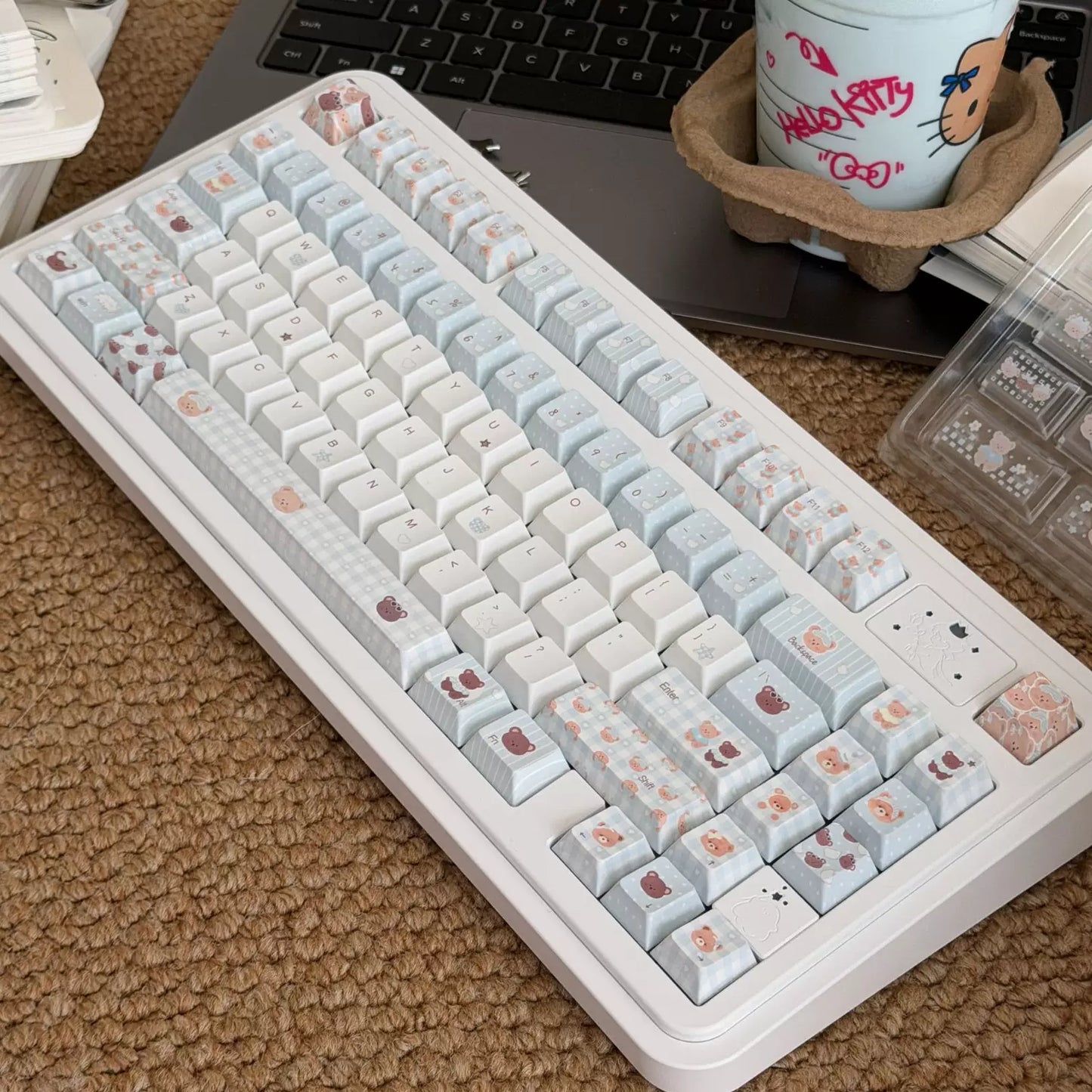#0279 Light Blue Cream Bear Keycap cherry Profile Designed By LilyX Labs