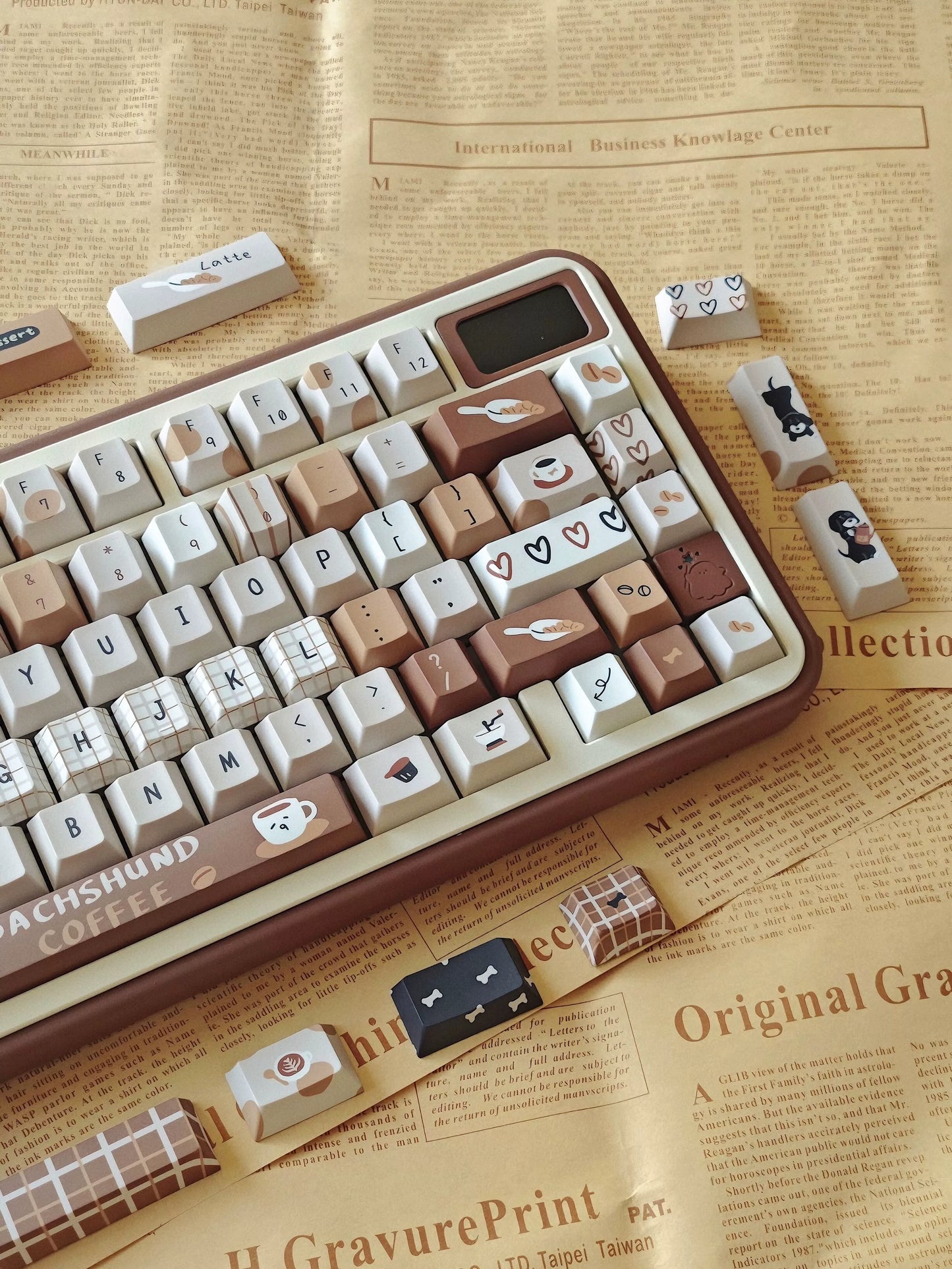 #0239 Sausage Doggy Americano Coffee Autumn and Winter Latte Brown Keycap Cherry Profile Designed By Chocolate Chestnut