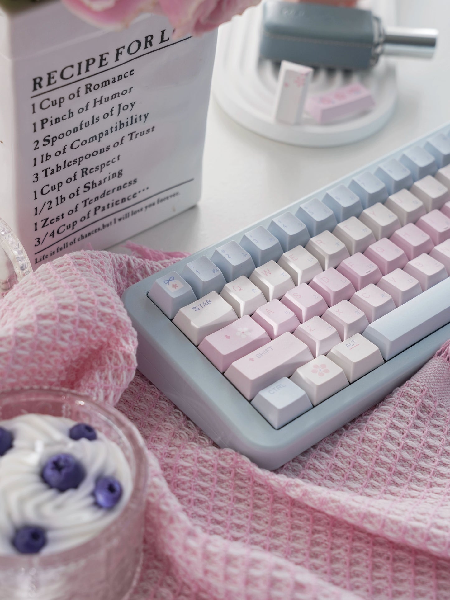 106 Love Air Pastel Pink Blue Keycap 143-key