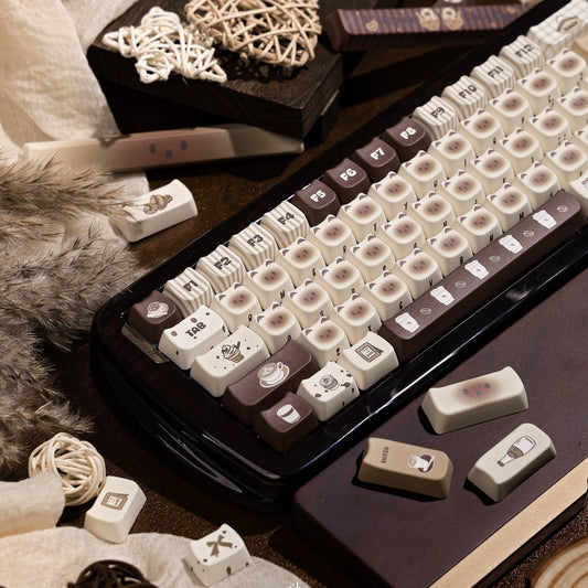 131 Siamese Cat Café Coffee Cat Keycap Cherry Profile 143-Keys / MAO 133-Keys