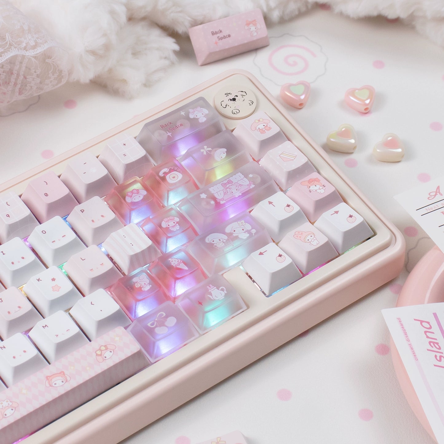 #0237 Melody Theme Pink Keycaps Designed By URE