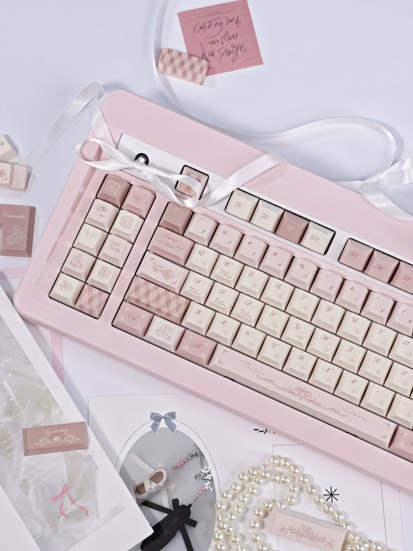 101 Bluebird-Nora.1953 Pink French Gentle Keycap Cherry Profile (preorder)