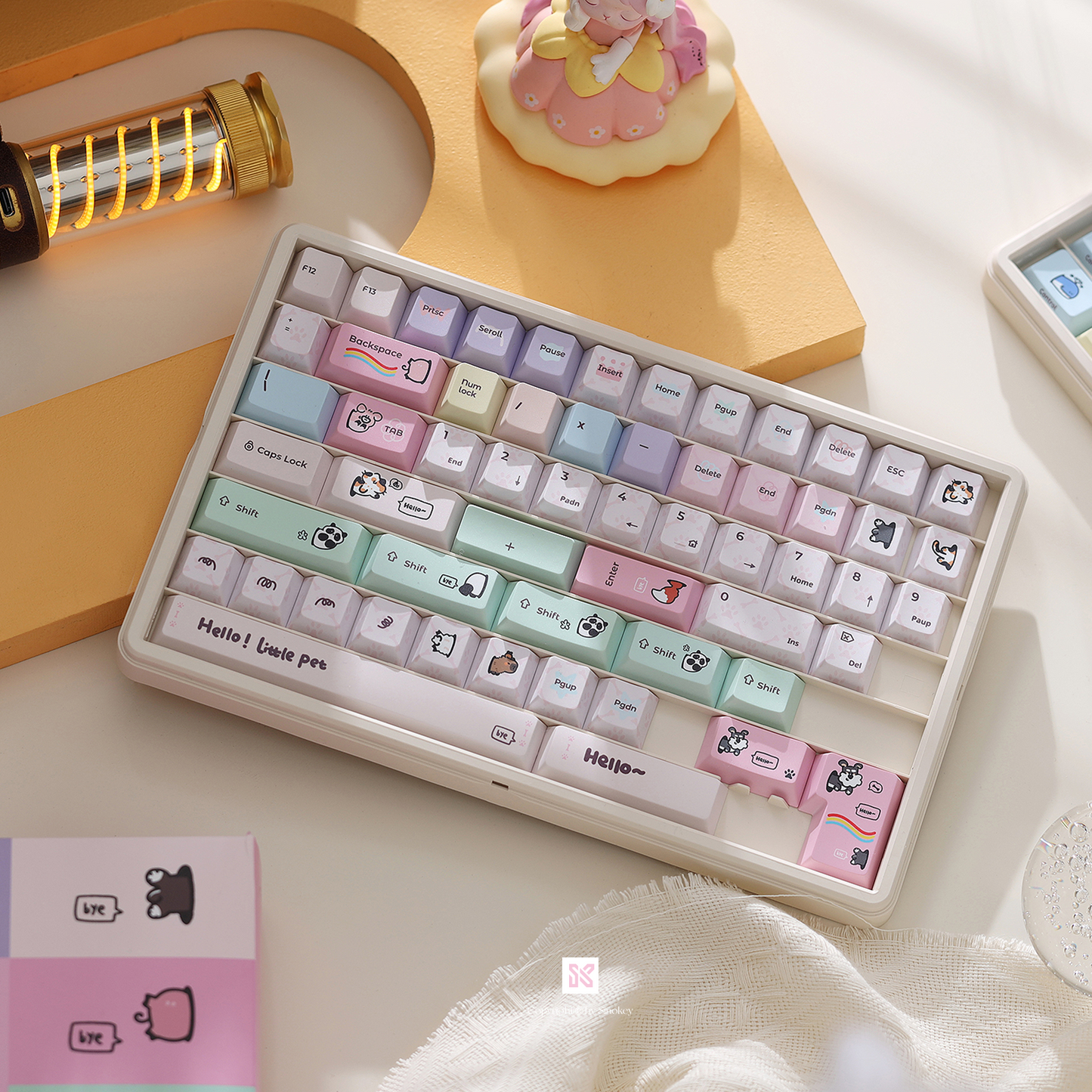 #0282 Cute Macaron Little Pet Keycaps Cherry Profile Designed By SINOKEY