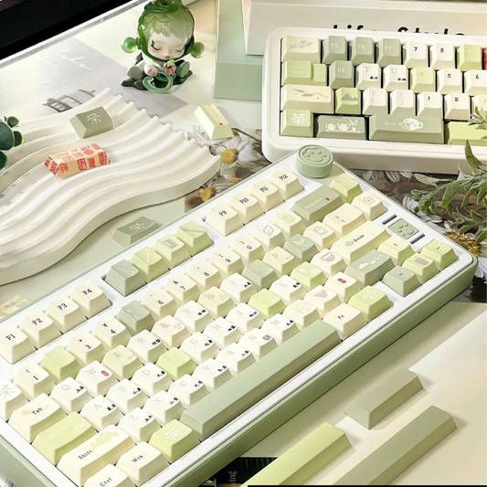 138 Fresh Green Plum Tea Keycaps