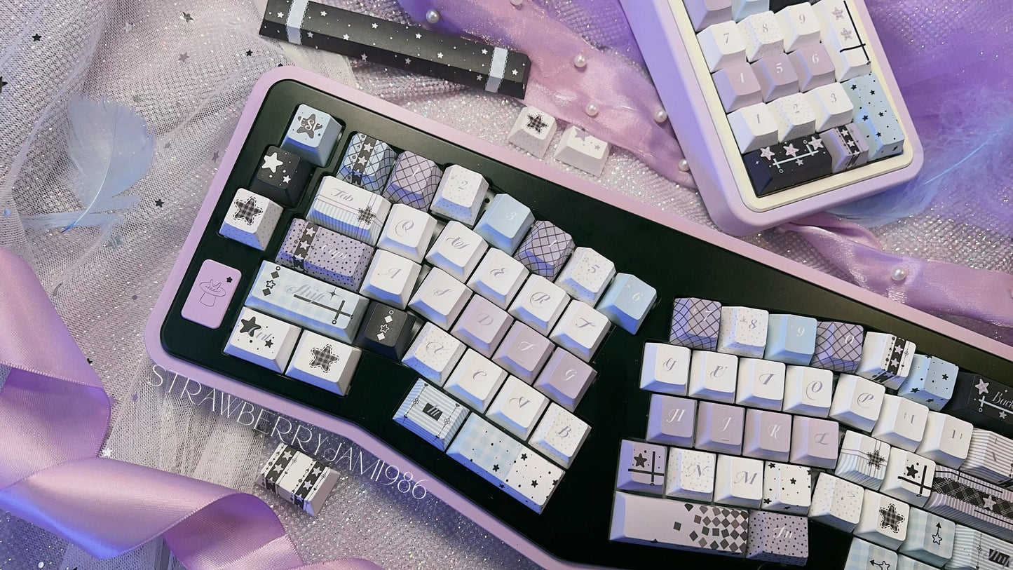 099 Blue Purple Black Star Dream Keycap Cherry Profile