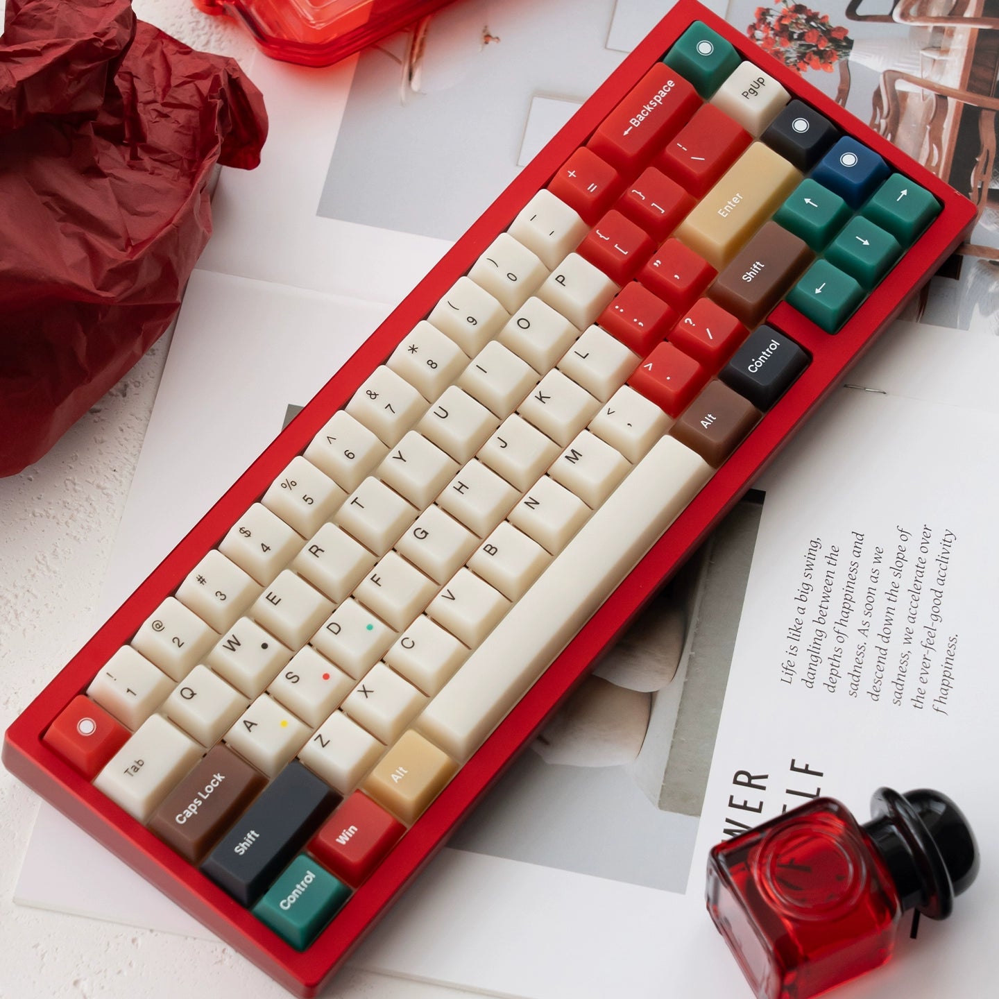 #0231 Nephrite Mixed Light Fog Transparent Keycap Skin-Touch PC Full ...