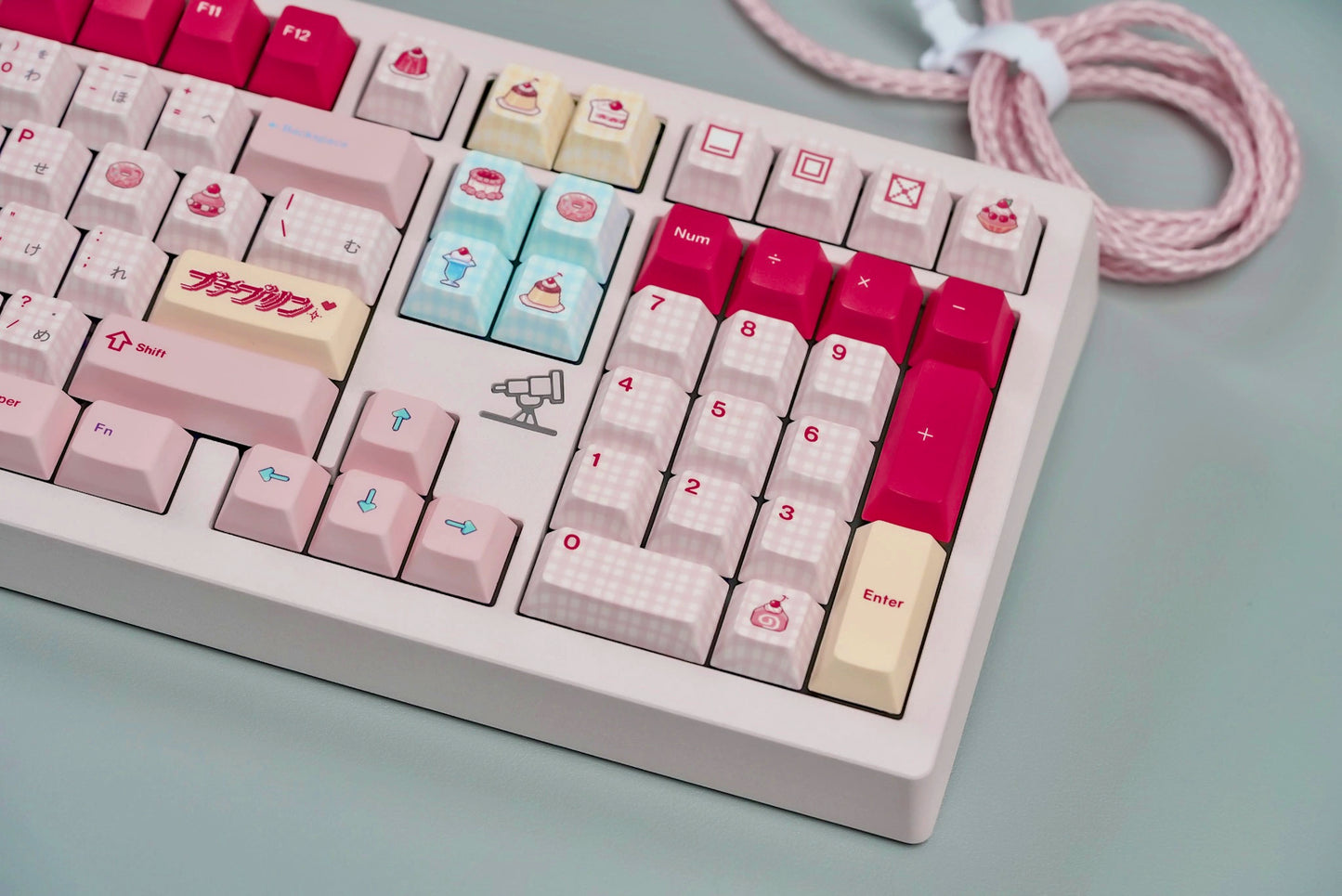 #0242 Showa Dessert Cream Soda Pastel Grid Keycaps Designed By Keyria Labs