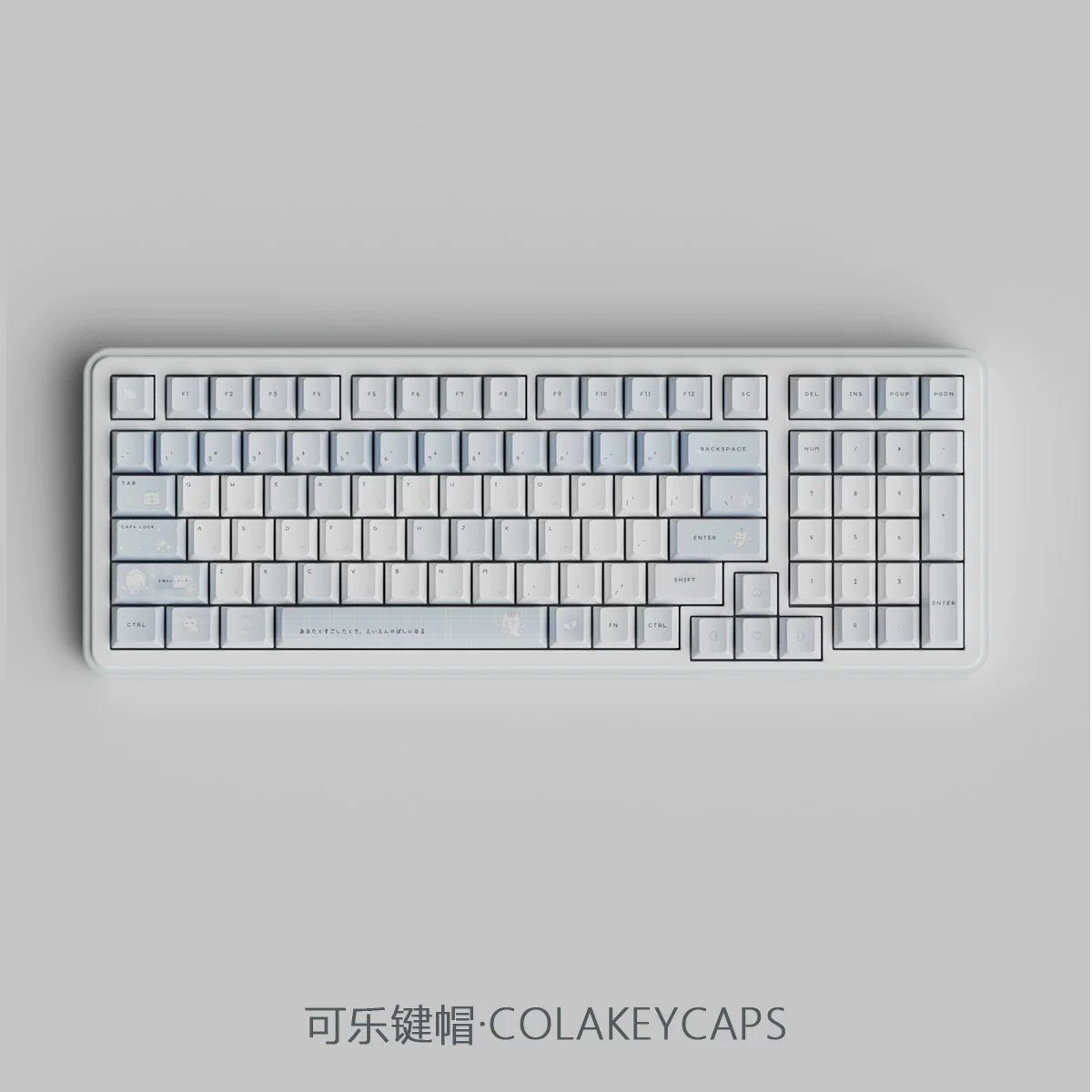 #0294 Aqua Angel Cat Cute Anime Keycap Set – Kawaii Medical Nurse Cat PBT Mechanical Keyboard Keycaps Cherry Profile Designed By Cola