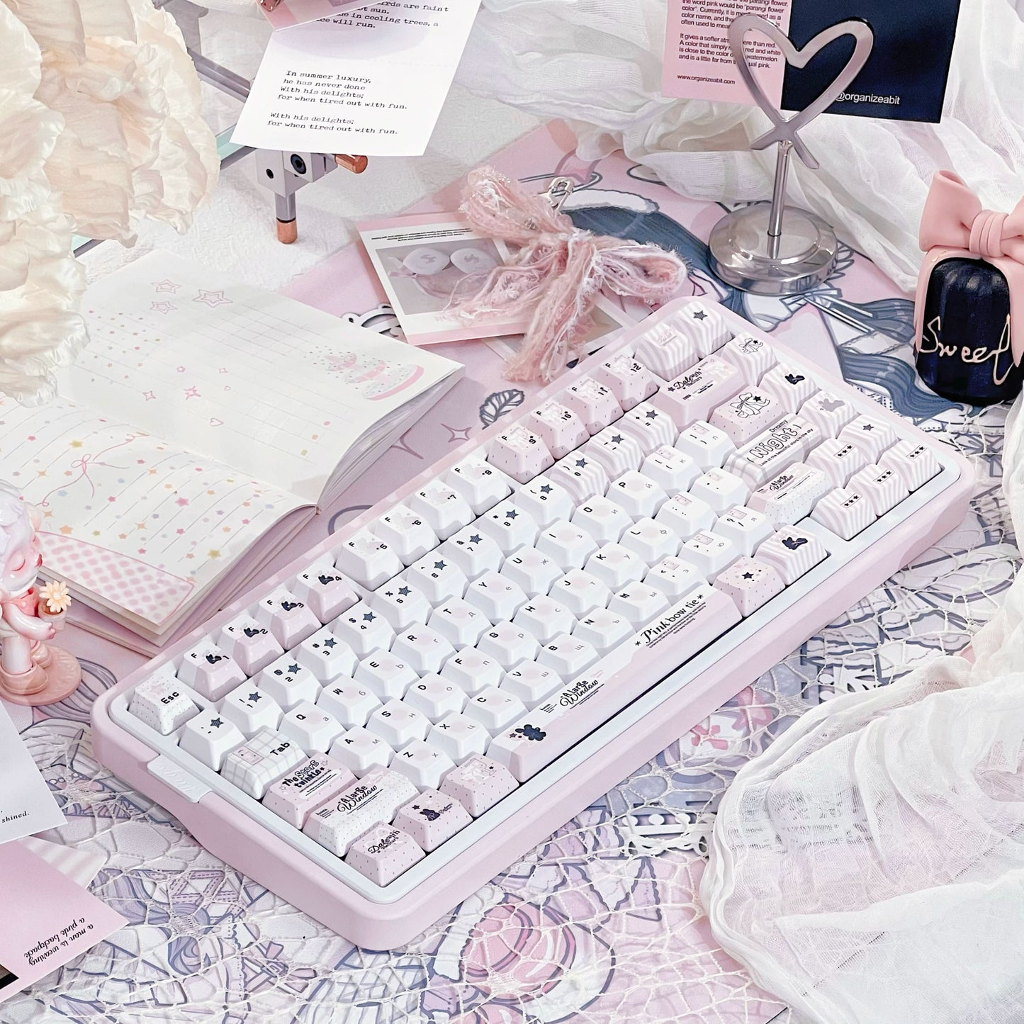 #0240 Pale Pink Grandules of Emotion Keycap Cherry Profile Designed by Dirty Cat Studio (not Including Keyboard)