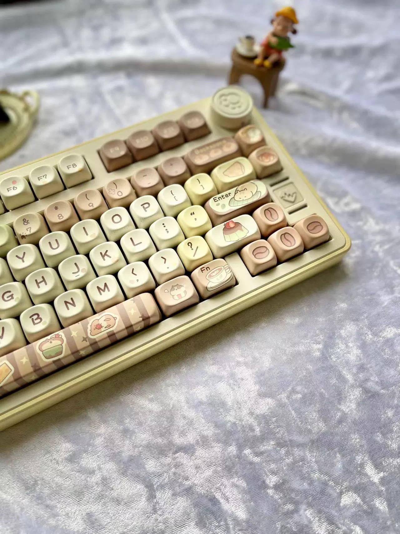 083 Humsters' Afternoon Tea Time Coffee Green Color Cute Keycaps MOA profile 130 keys