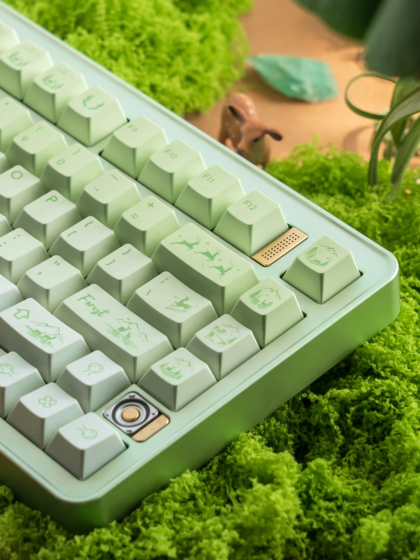 #0216 Fresh Green Dearwood Whisper Keycap Set Cherry Profile PBT146+PC115  （not including keyboard）