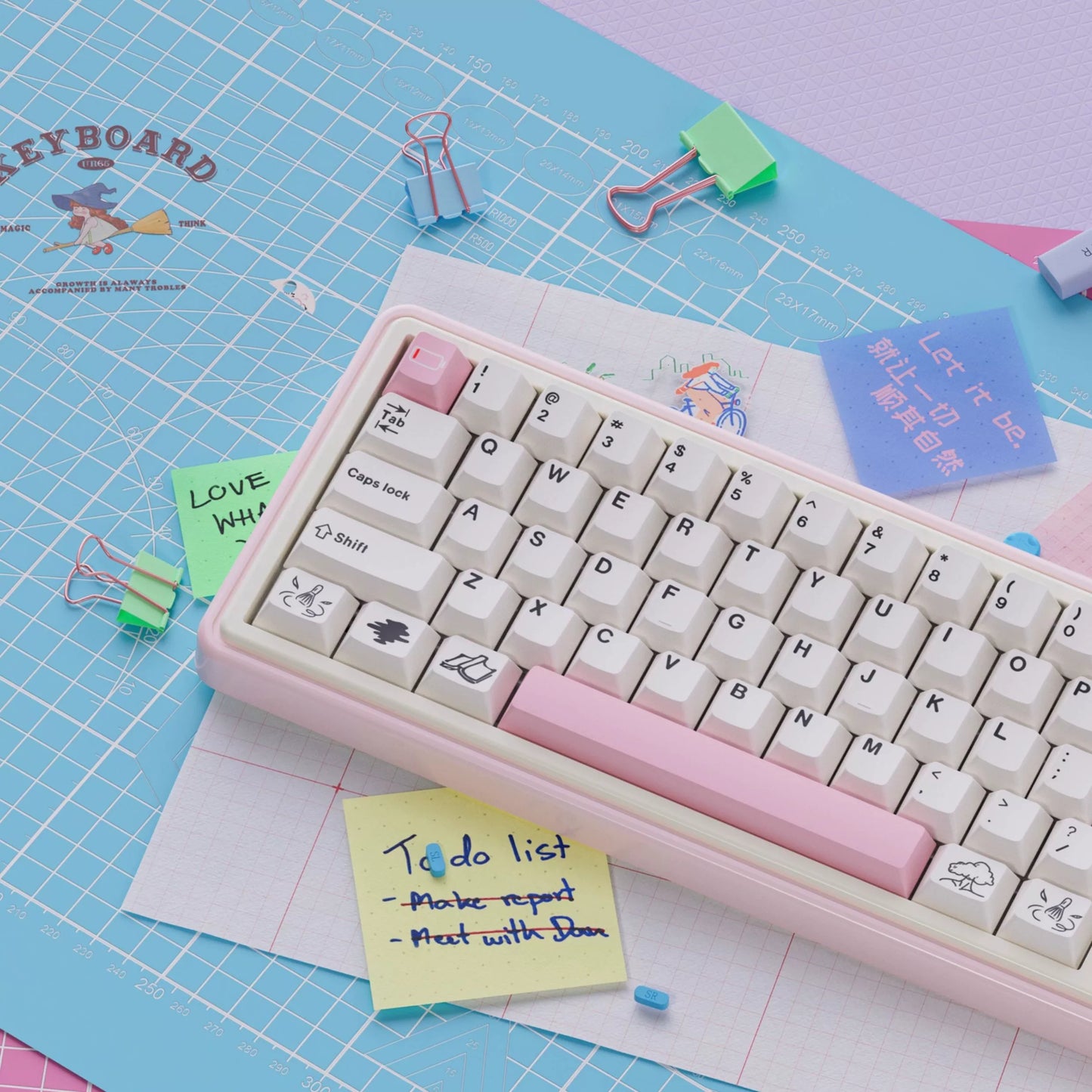 UR65 Blue/Pink/Red Mechanical Customized Keyboard (Tri-mode Gasket Hot Swap RGB Support QMK/VIA)
