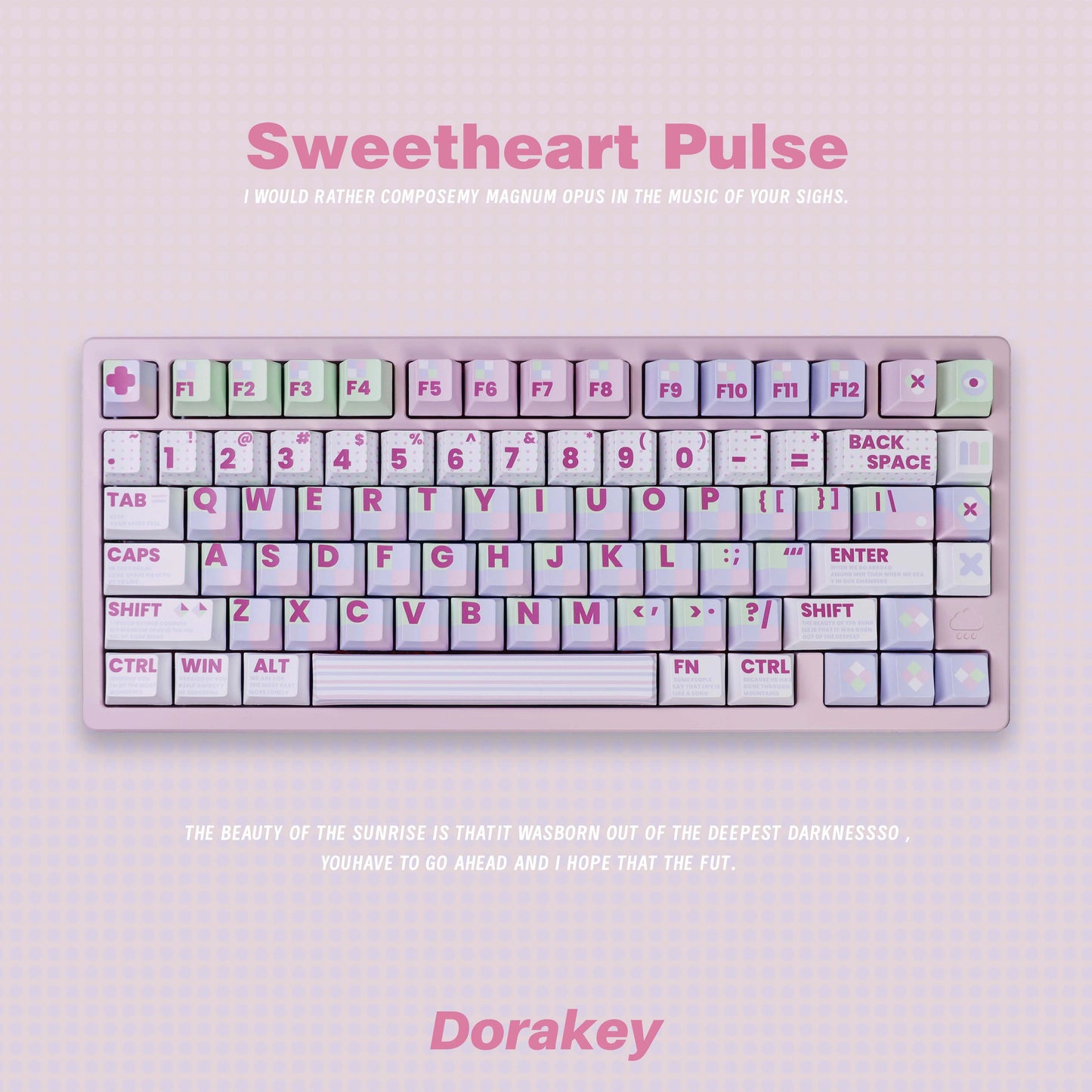 #0222 Macaron Sweetheart Pulse Keycap Designed By Dorakey（not including the keyboard）