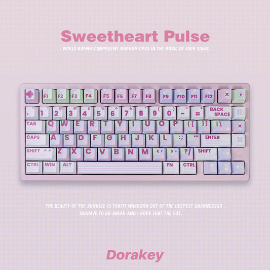 #0222 Macaron Sweetheart Pulse Keycap Designed By Dorakey（not including the keyboard）