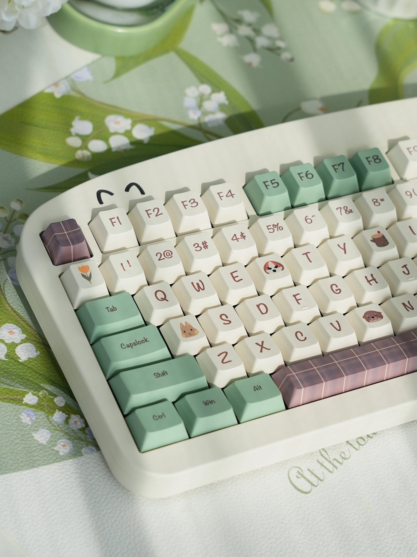 057 Forest Corner Mechanical Keyboard Cute Minimalist Keycap 143 Keys Cherry Profile Designed By Daydreamer