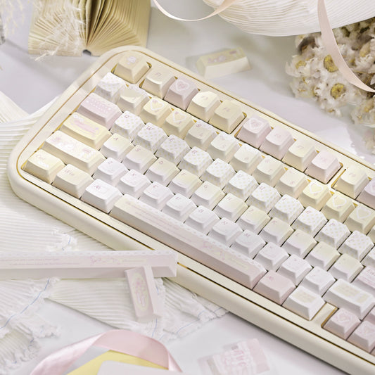 #0217 Summer Dream Fresh Cute Ballet Yellow Pink Keycap Designed By Bluebird(not including keyboard)