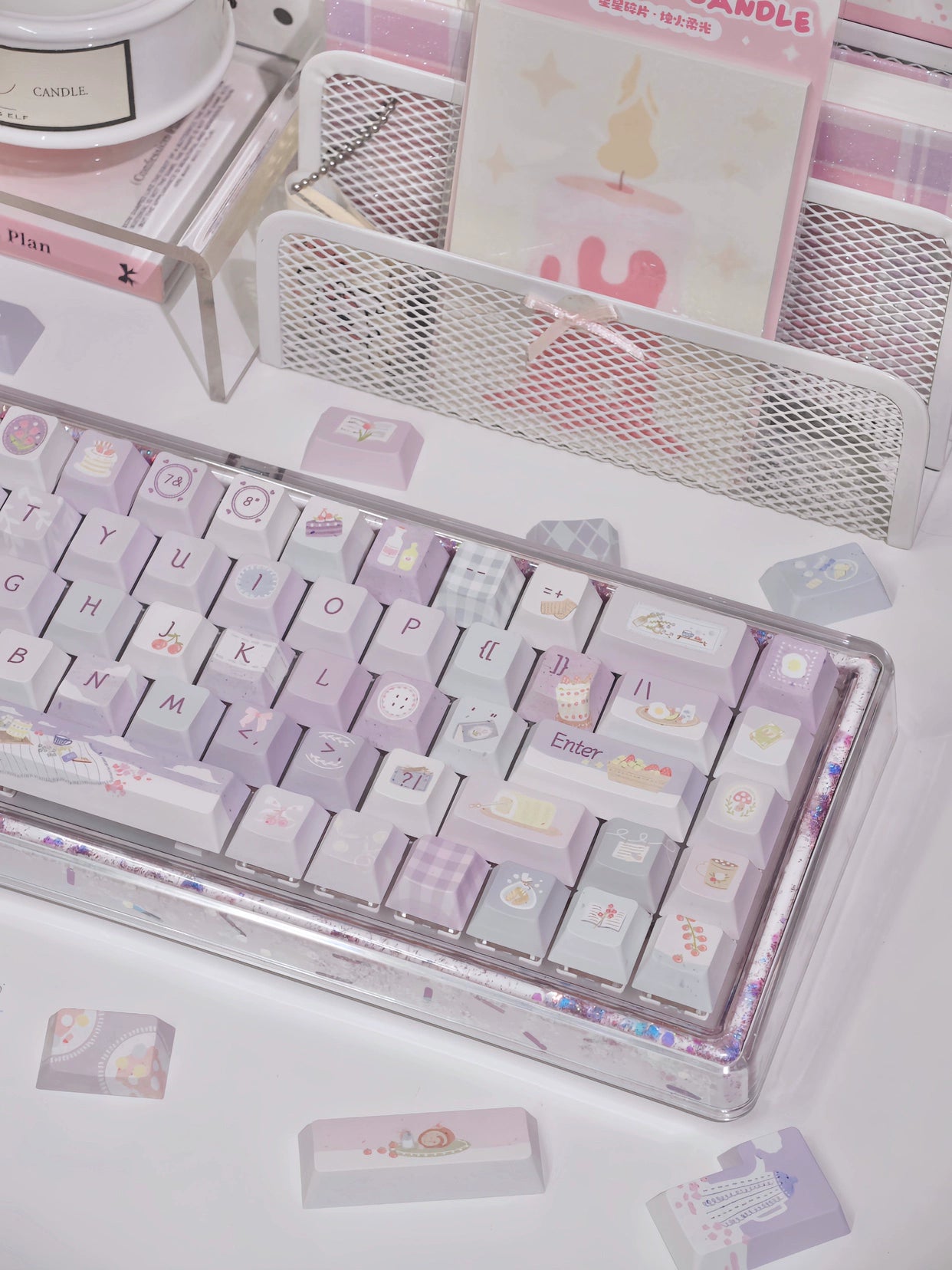 119 Afternoon Tea Elegant and Simple Lavender Keycaps