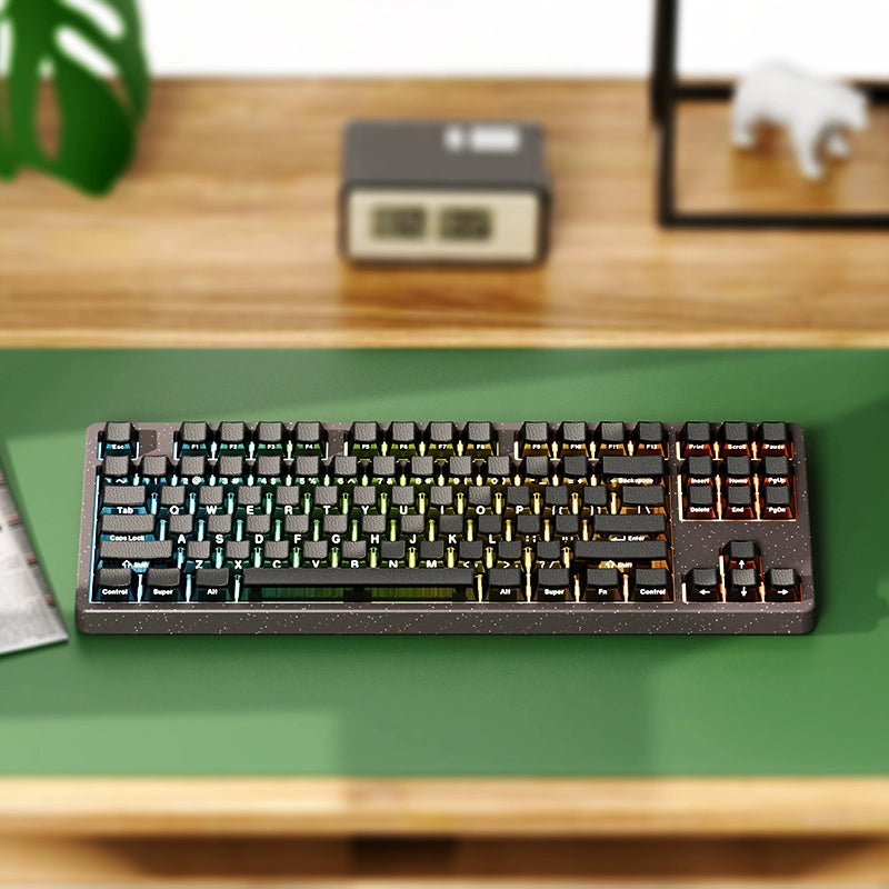 #0213 Leather Top Clear Keycaps Designed By OSHID（only keycaps not including keyboeard)