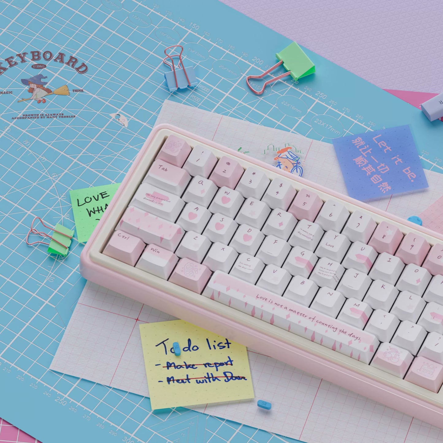 UR65 Blue/Pink/Red Mechanical Customized Keyboard (Tri-mode Gasket Hot Swap RGB Support QMK/VIA)
