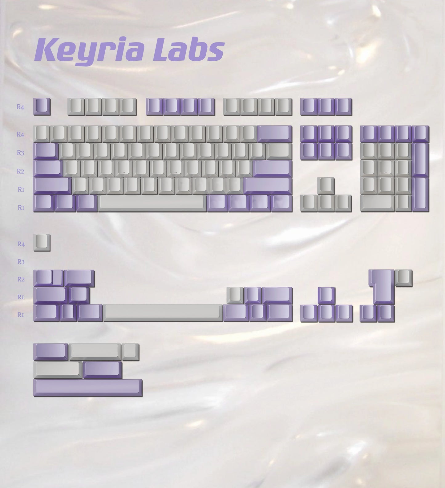 Silver Pearl Tears Cherry Profile Keycaps Keyria Labs Design