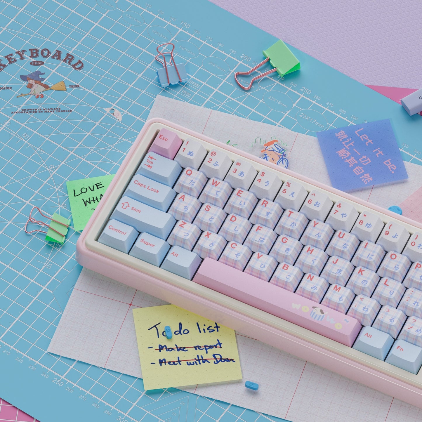 UR65 Blue/Pink/Red Mechanical Customized Keyboard (Tri-mode Gasket Hot Swap RGB Support QMK/VIA)