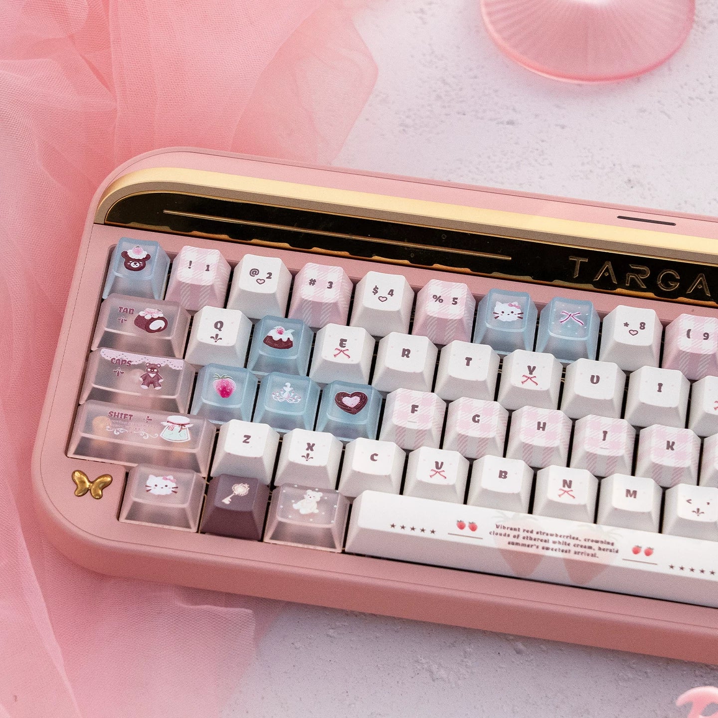 #0257 Velvet Strawberry Mint Chocolate Keycap Cherry/moa Profile(Not including keyboard)