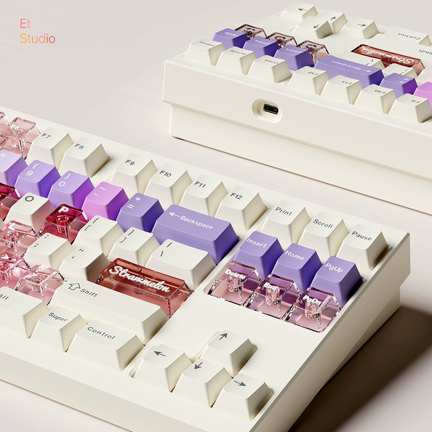 #0224 Cheese Berry Melon Pink Purple Cute Keycap Cherry Profile Designed By ET Studio（not including keyboard)）