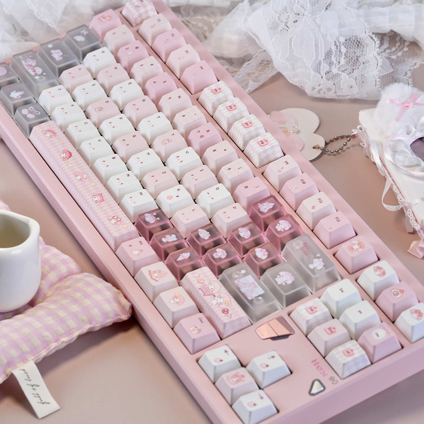 #0237 Melody Theme Pink Keycaps Designed By URE